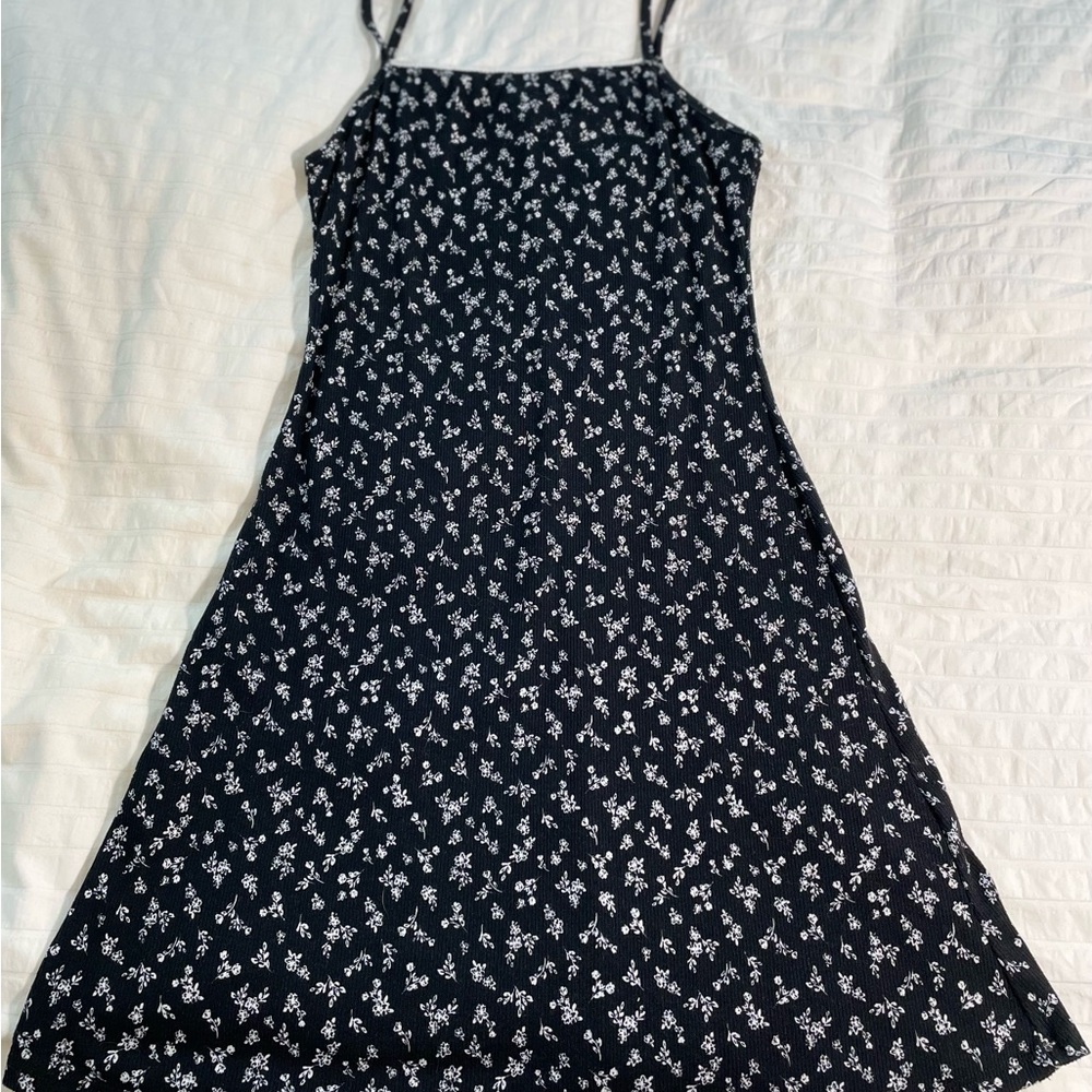 See You Monday Black and White Floral Juniors Dress